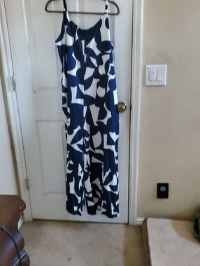 Blue And White Romper L
